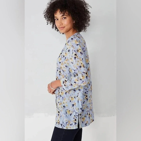 J. Jill love linen pintucked print tunic top Small - Picture 10 of 10